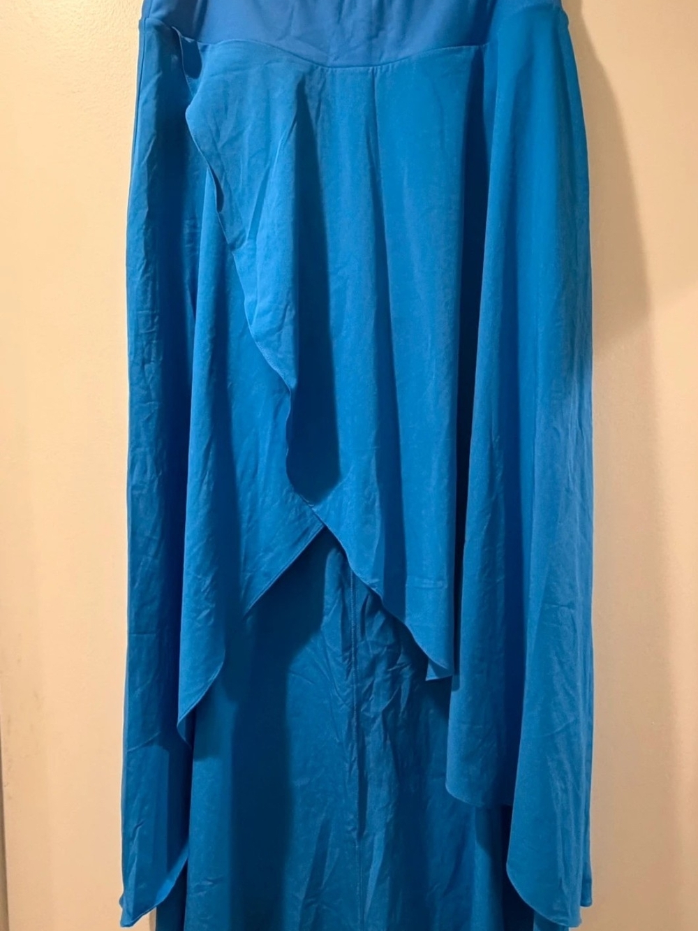 HALARA Bright Blue Draped High-Low Maxi Skirt